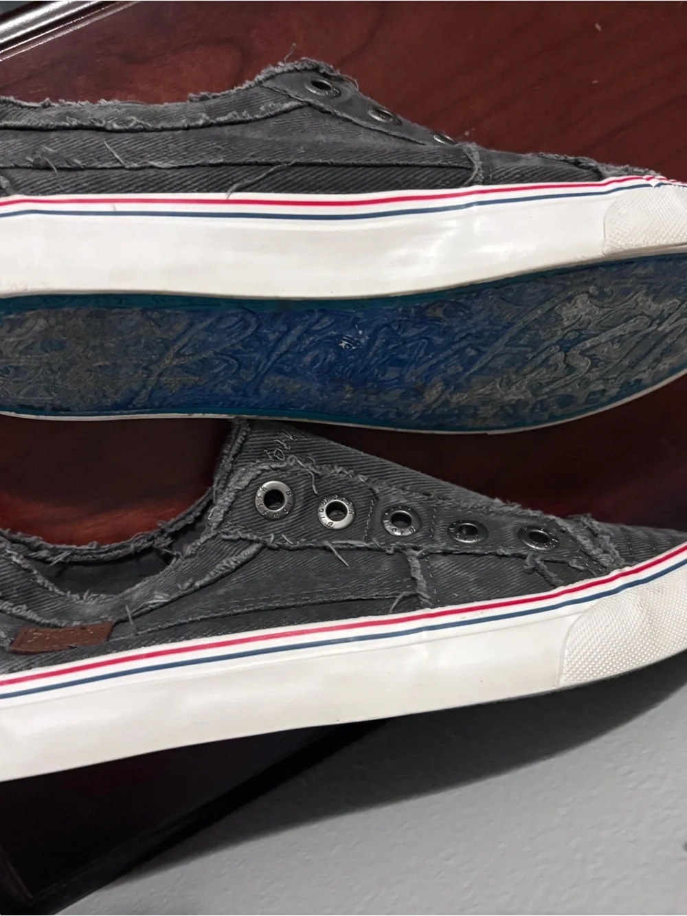 Casual Slip-On Blowfish Malibu Distressed grey/blue Canvas Sneakers